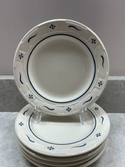 Longaberger Pottery Woven Traditions Classic Blue Bread & Butter Plates 7.25\