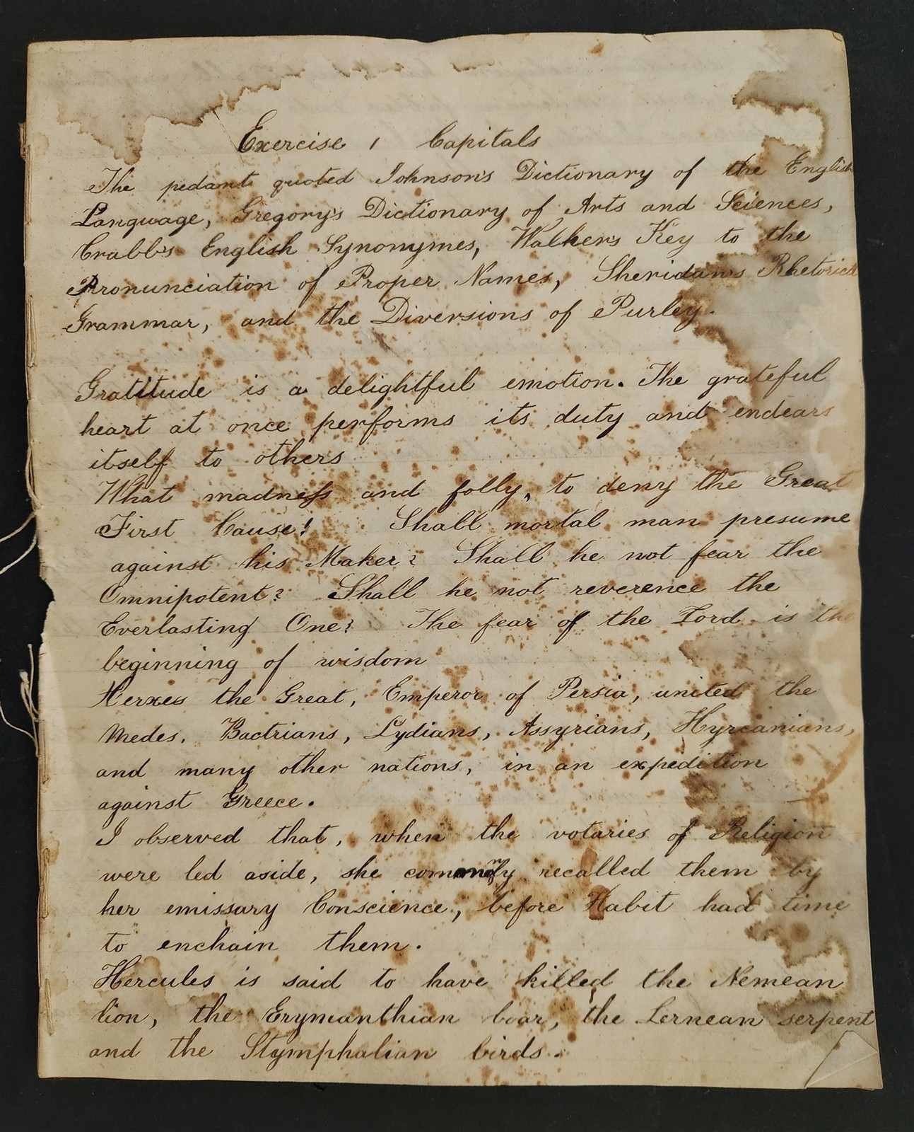 1800s antique 16pg PENMANSHIP SCHOOL BOOK 