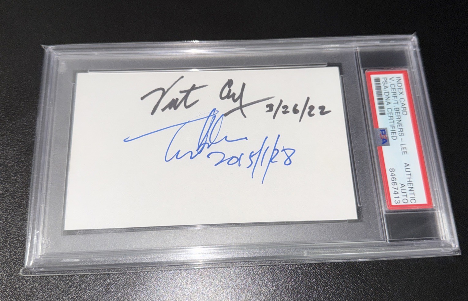 Vint Cerf & Tim Berners-Lee Autographs PSA DNA Internet & World Wide Web Creator