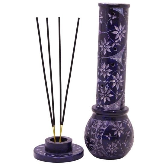 25.4cm Marble Blue Sunny Soapstone Bottle Incense Holder Stand Agarbatti 25.4cm Marble Blue Sunny Soapstone Bottle Incense Holder Stand Agarbatti