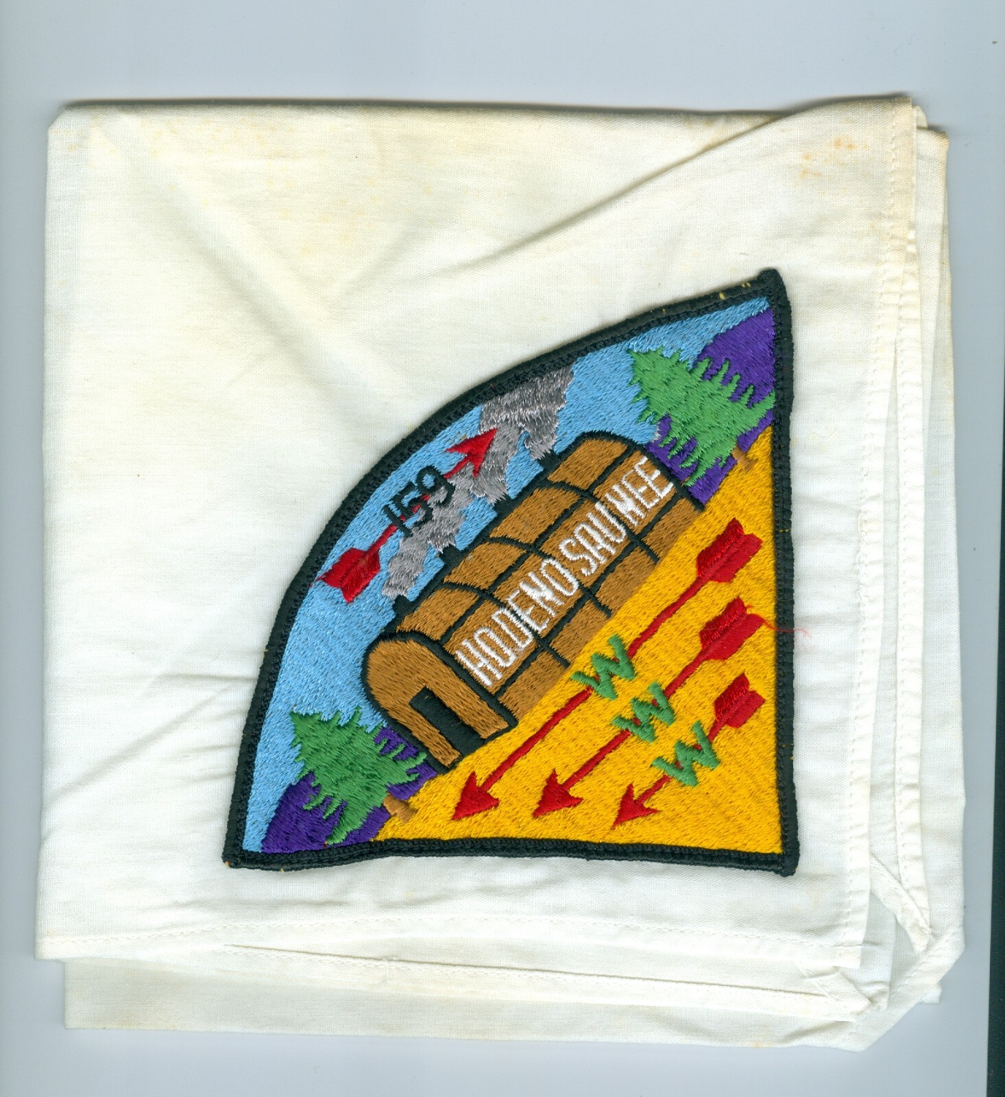 OA  Lodge 159 Ho-De-No-Sau-Nee P1 on neckerchief 4 smokestacks dl
