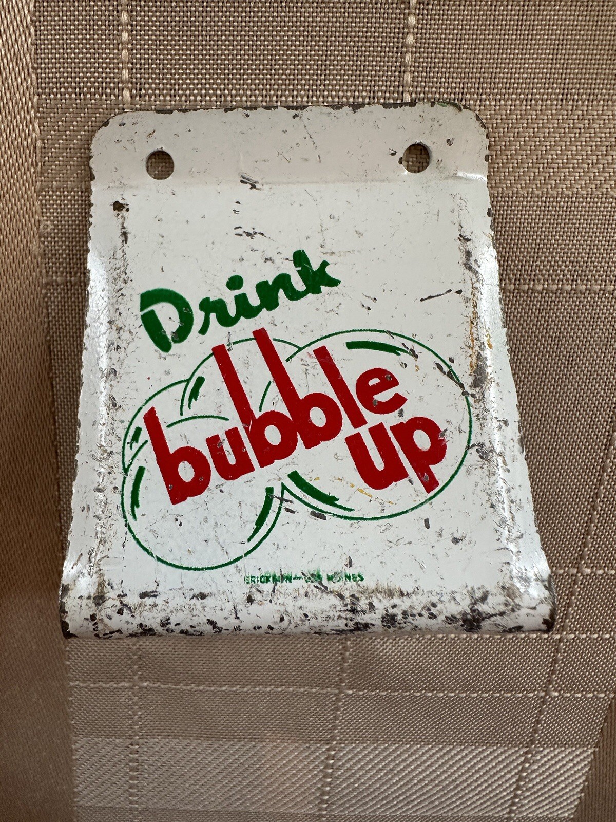 Drink Bubble Up Lemon Lime Soda Dealer Painted Metal Bottle Opener Sign