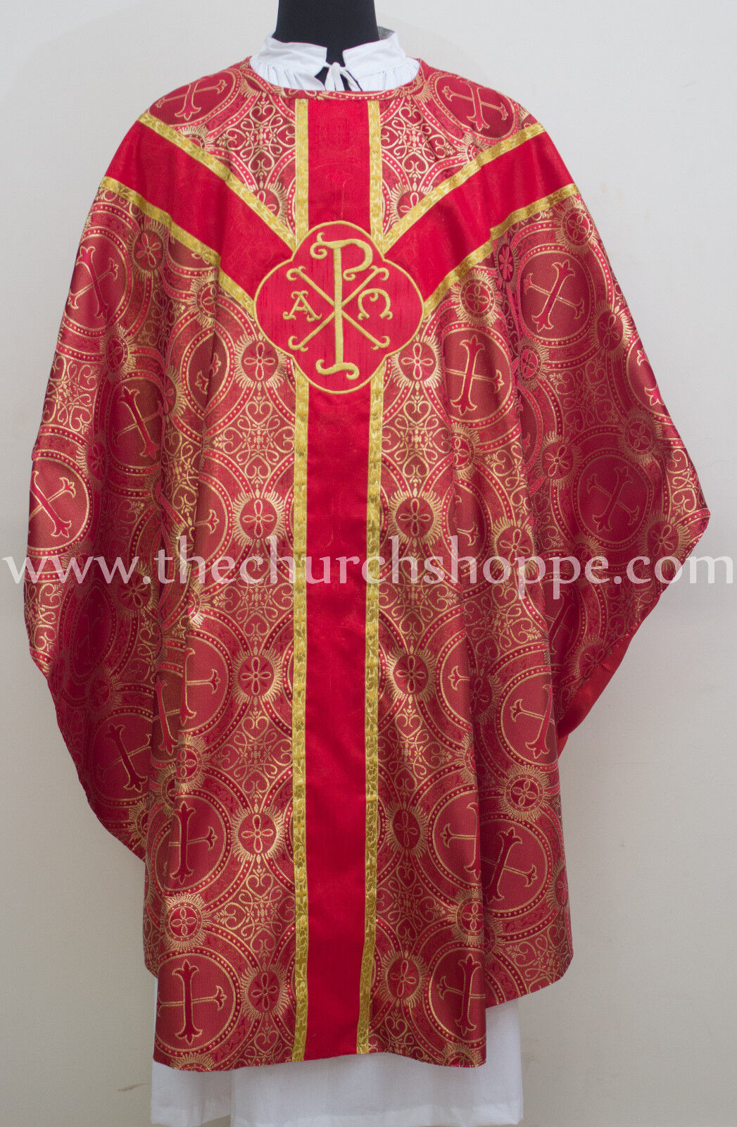 Gothic Red metallic vestment & stole set Gothic chasuble,casula,casel,CASULLA