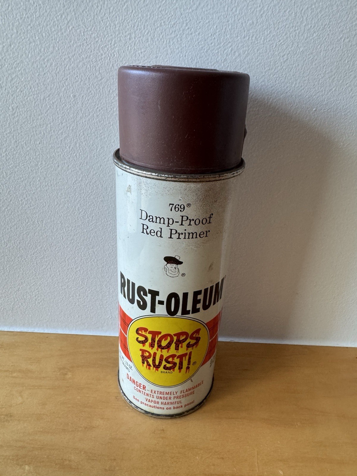 Vintage Rust-Oleum Rusto Damp Proof Red Spray Paint Can Krylon Graffiti