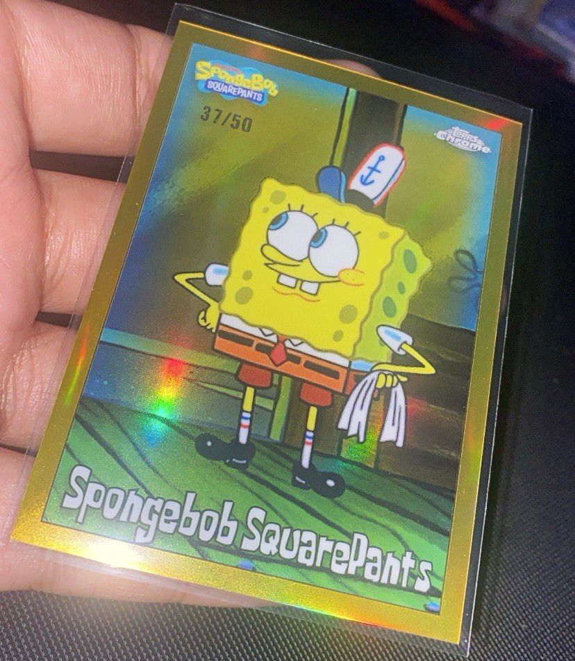 Topps 2025 Topps Chrome SpongeBob SquarePants #25 Serial Numbered 37/50 Card