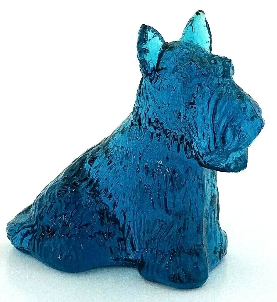 DUKE the SCOTTIE DOG #10 BLUE FLAME - Boyd Glass Collectible Scottish Terrier