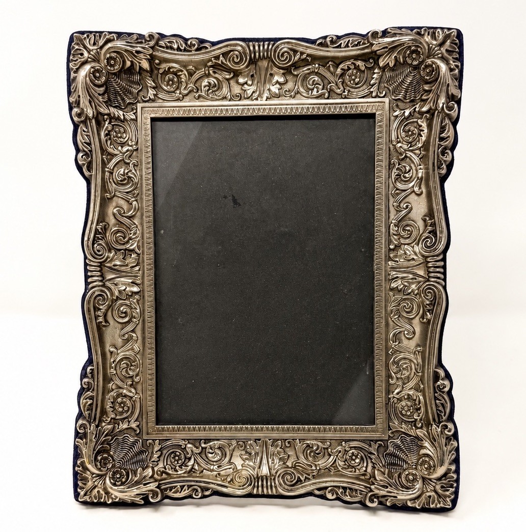 Vintage Godinger Silverplate 5x7 Picture Frame Ornate Seashell Rococo Baroque
