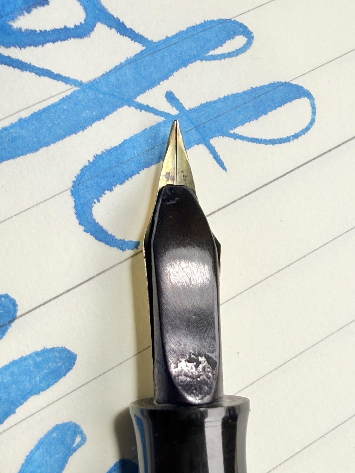 XF Waterman 0552 14K Gold SUPER LONG Tined VERY SOFT Wet Noodle nib (video)