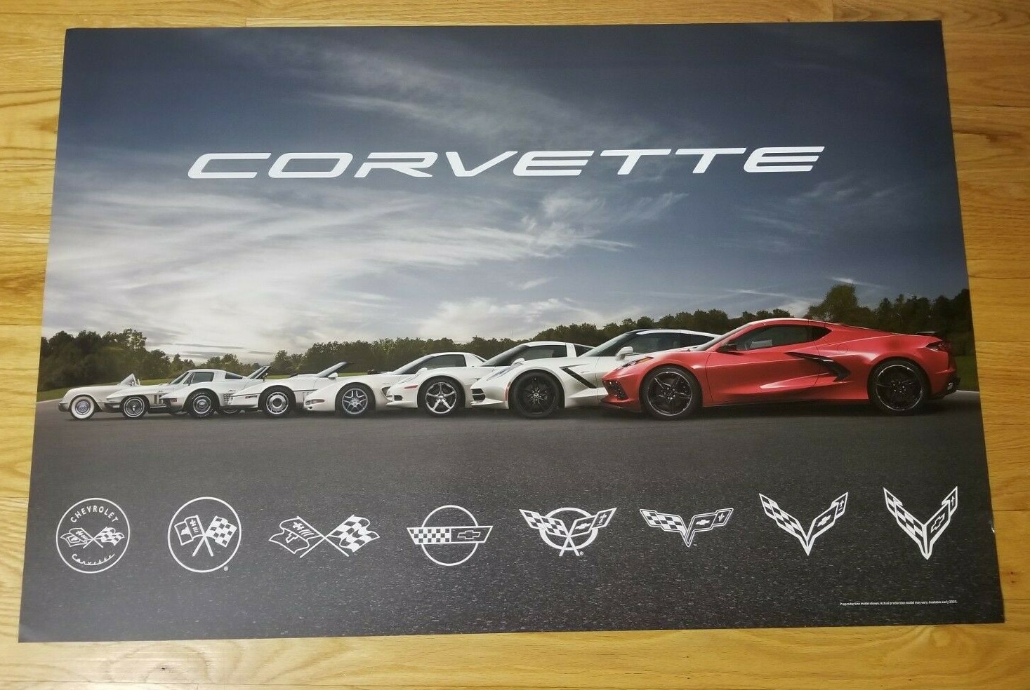 Authentic GM CORVETTE EVOLUTION Poster - 24 Authentic GM CORVETTE EVOLUTION Poster - 24