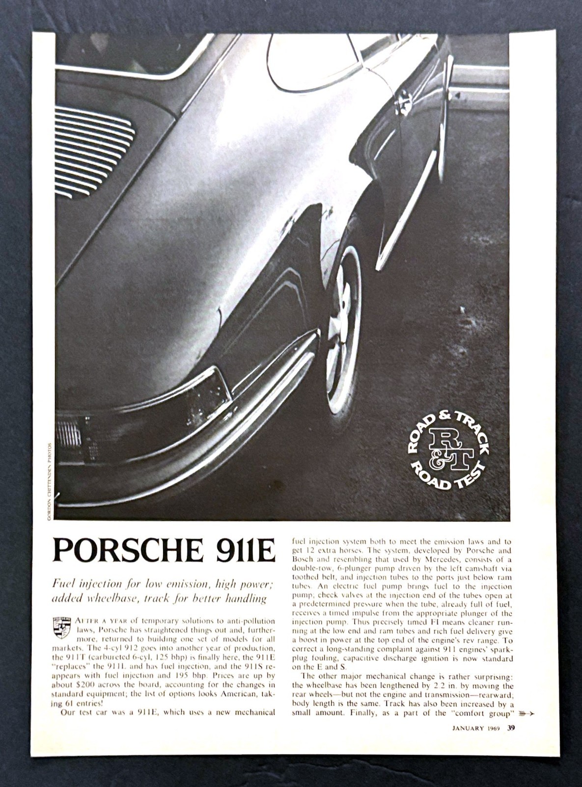1969 Porsche 911 E Coupe Road Test Technical Data Photos Review Article