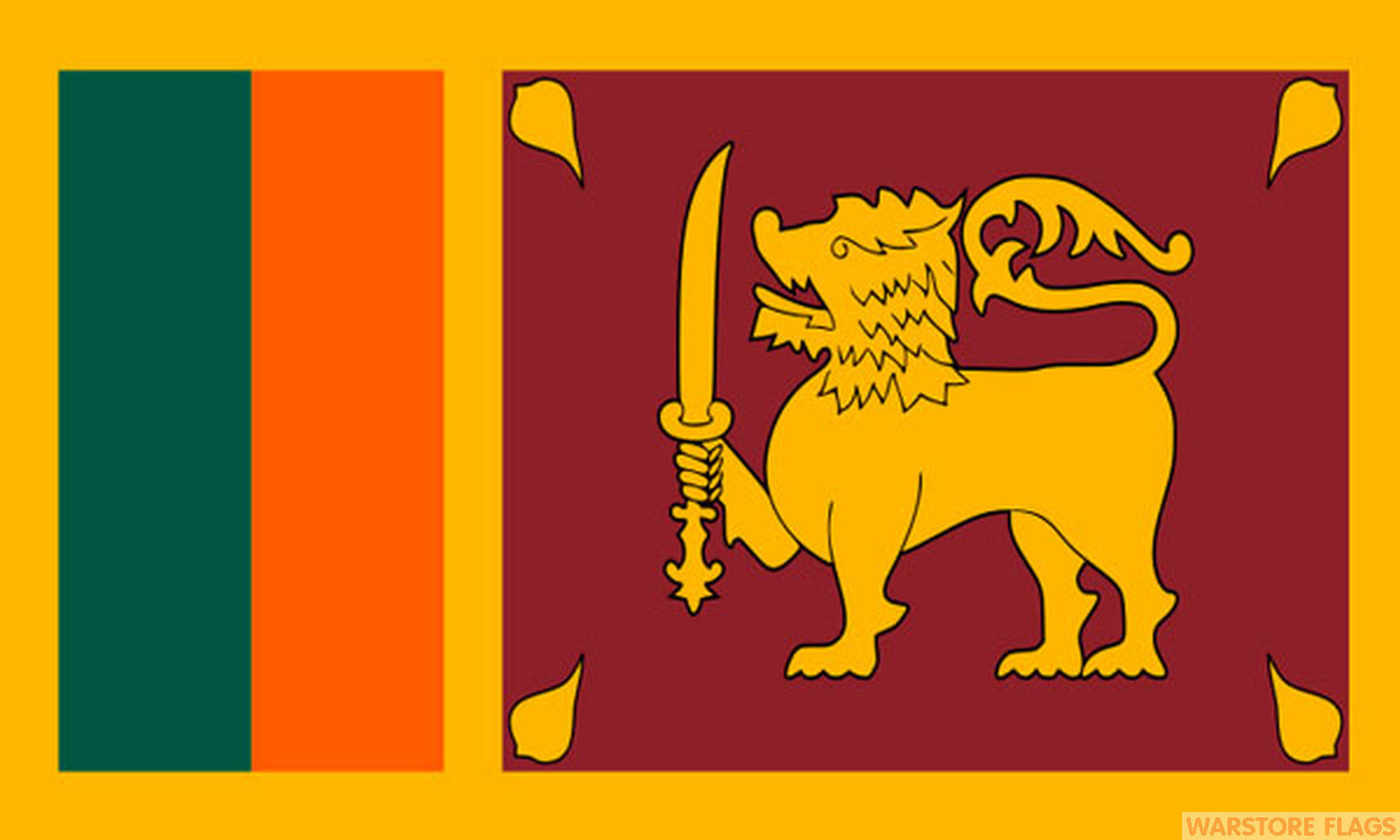 SRI LANKA FLAG 3X2 feet 90cm x 60cm FLAGS SRI LANKAN