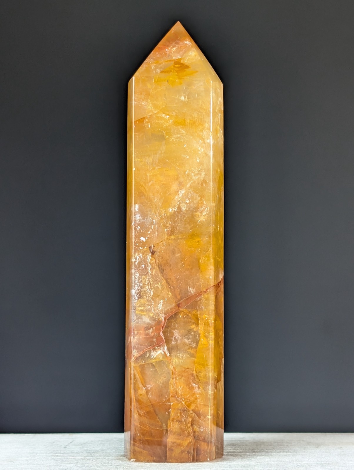 Golden Healer Tower Crystal Point Large Big Gemstone Chakra Reiki Golden Healer Tower Crystal Point Large Big Gemstone Chakra Reiki