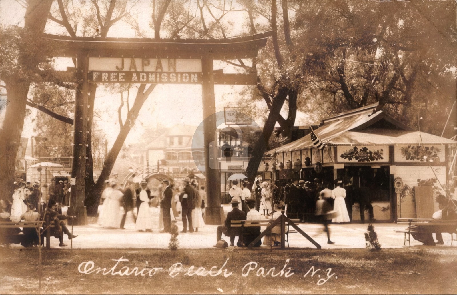 Ontario Beach Amusement Park New York c1910 Japan Crow RPPC Photo Postcard COPY