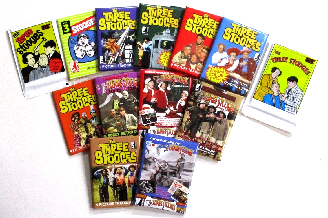 THREE STOOGES TRADING CARDS LOT 13 SEALED PACKS-59 RE-ISSUE-FTCC 1&2-MOVIES+ THREE STOOGES TRADING CARDS LOT 13 SEALED PACKS-59 RE-ISSUE-FTCC 1&2-MOVIES+