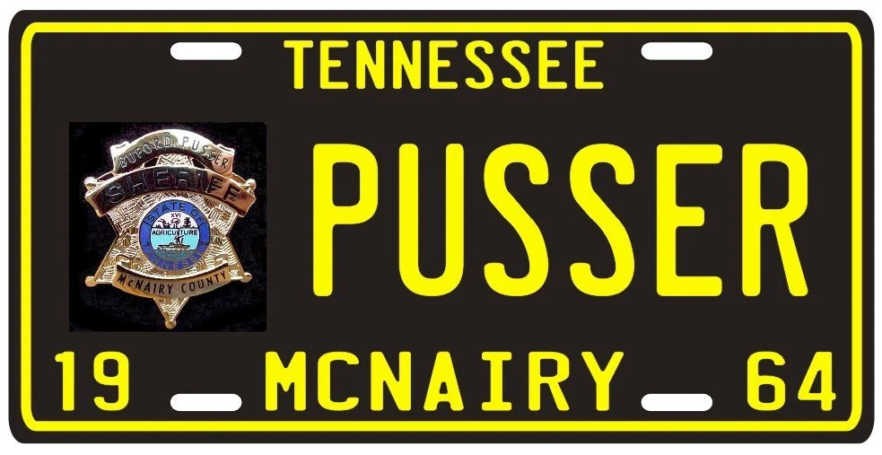 Buford Pusser Walking Tall Tennessee 1964 License plate Buford Pusser Walking Tall Tennessee 1964 License plate