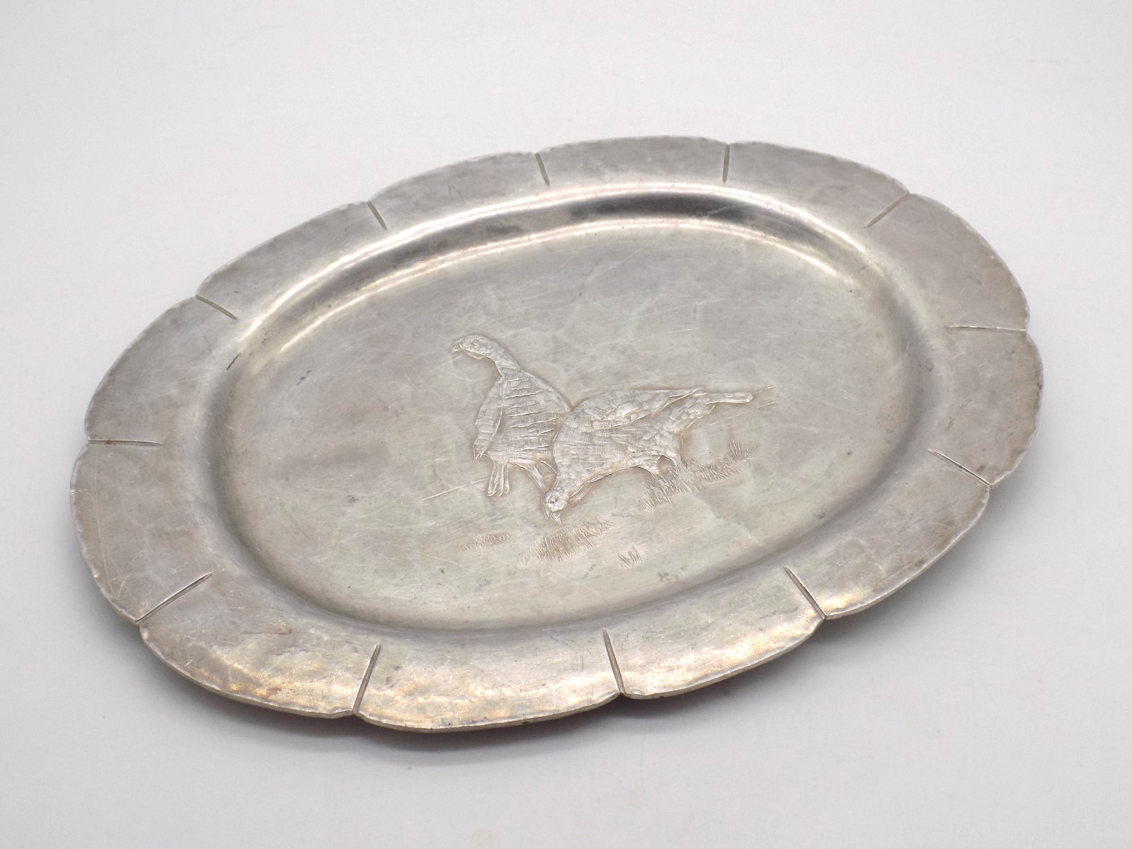 Wendell August Forge Inc. platter  Wild turkeys #226  -  12\