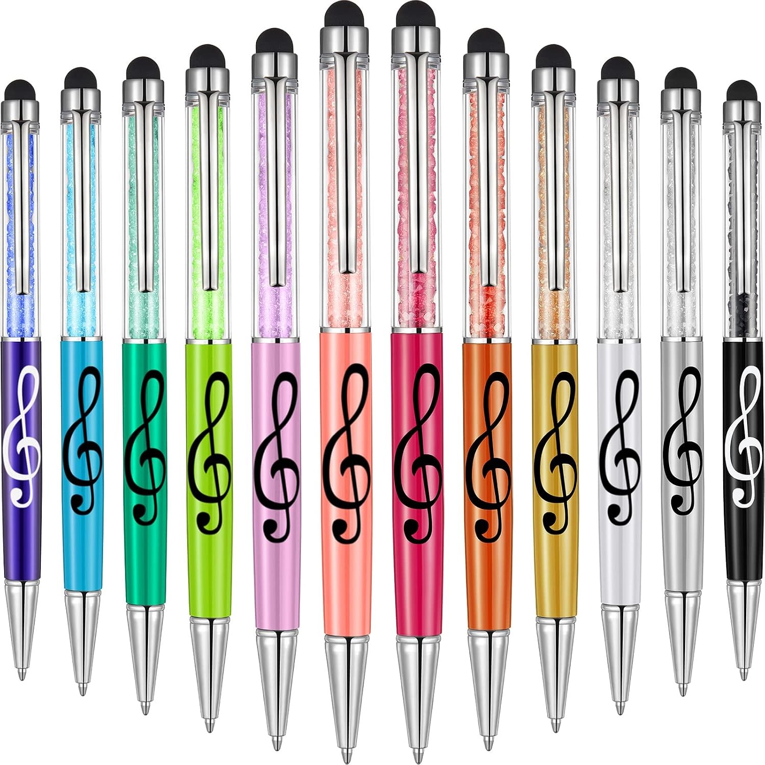 Outus 12 Pcs Music Stylus Pens 2 in 1 Retractable Musical Note Ballpoint Outus 12 Pcs Music Stylus Pens 2 in 1 Retractable Musical Note Ballpoint