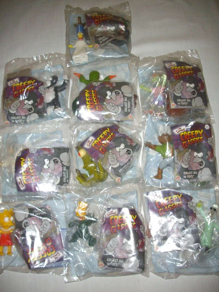 2002 The Simpsons Creepy Classics Halloween Burger King Toys Complete Set 10 New