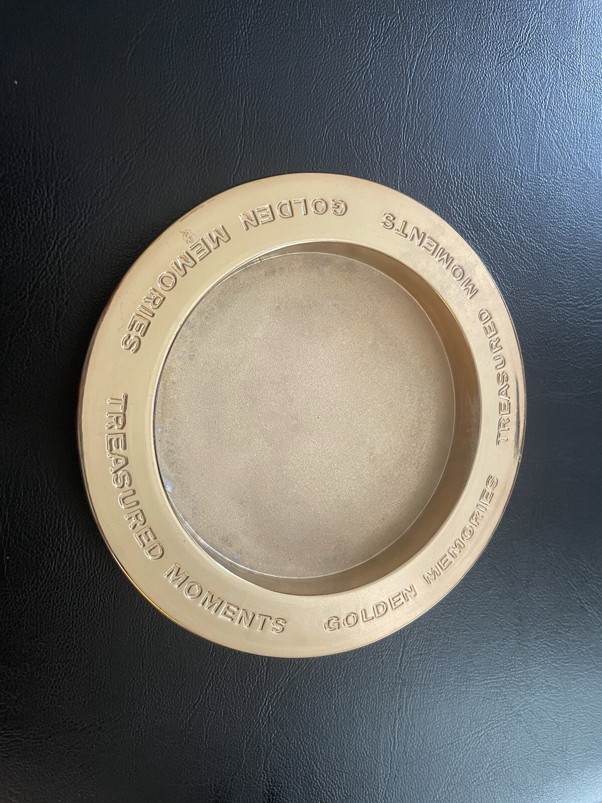 Hallmark Brass Golden Memories Treasured Moments Plate Vintage Trinket Dish Hallmark Brass Golden Memories Treasured Moments Plate Vintage Trinket Dish