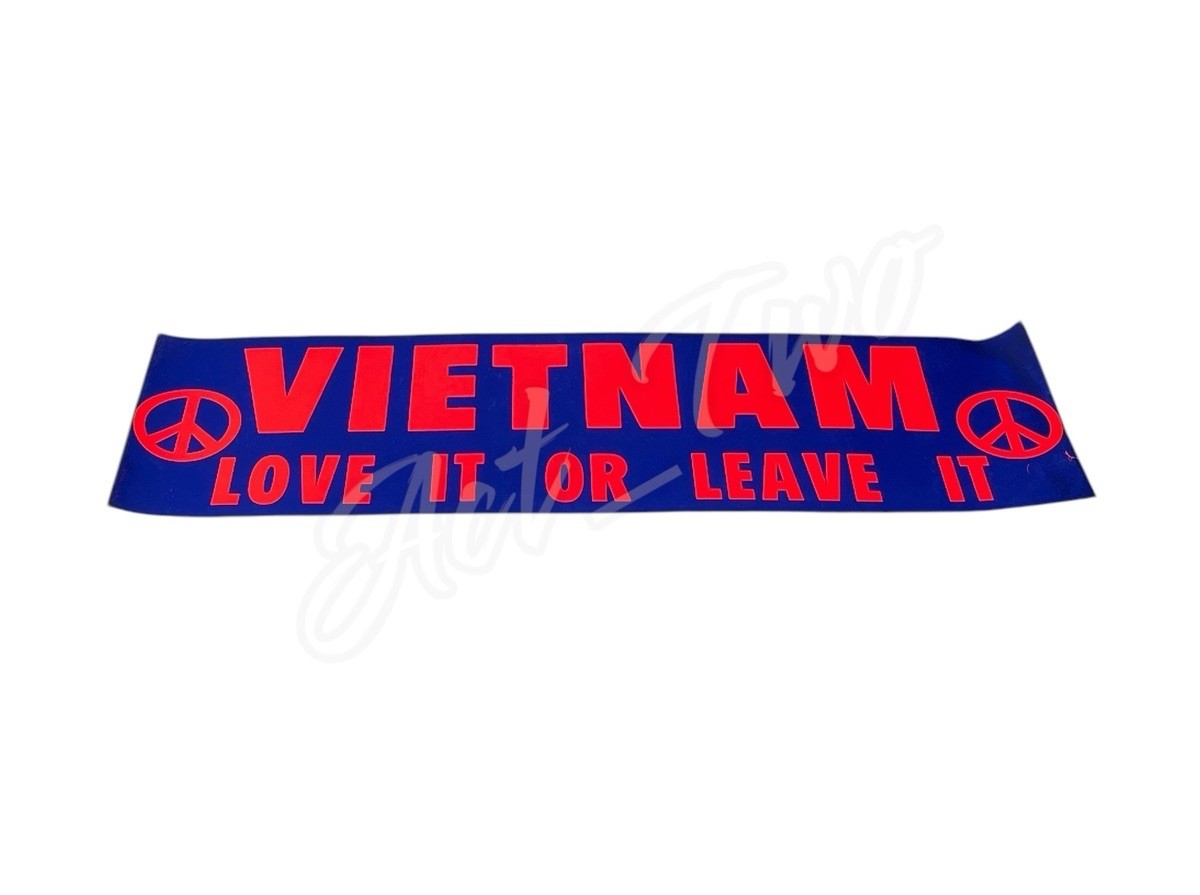 Vintage 1970’s Vietnam Love It Or Leave 14.5”x4” Bumper Sticker UNUSED