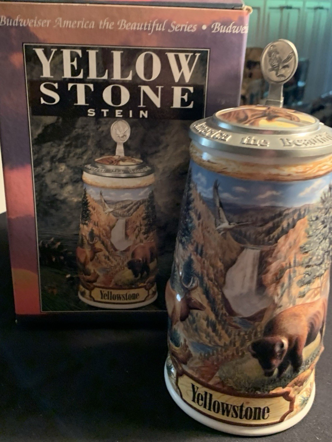 1999 Budweiser America The Beautiful Series Yellow Stone Stein CS376