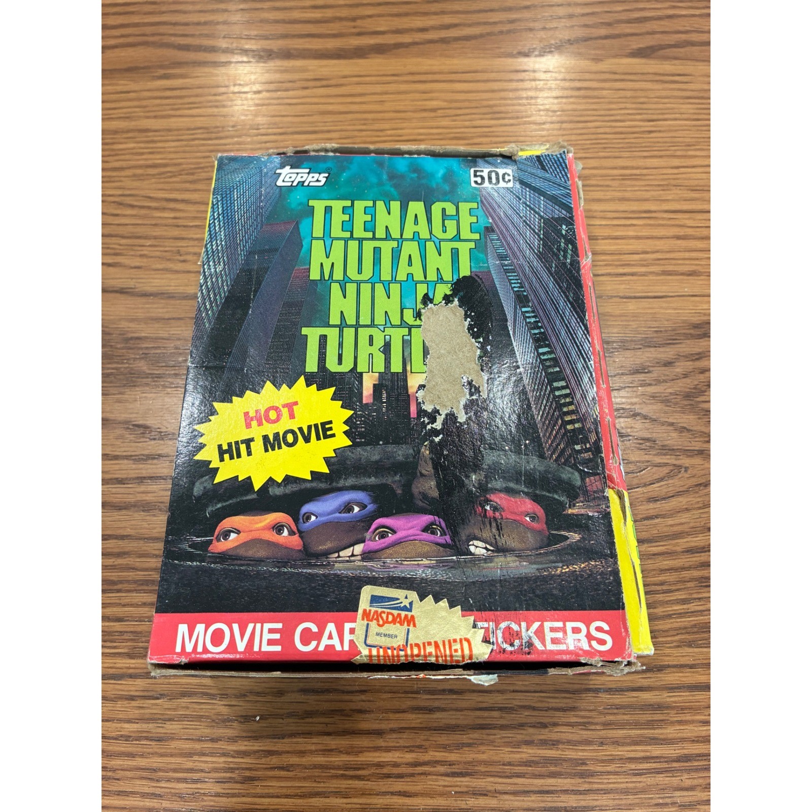 Vintage 1990 Topps Teenage Mutant Ninja Turtles Movie Cards Stickers Display Box Vintage 1990 Topps Teenage Mutant Ninja Turtles Movie Cards Stickers Display Box