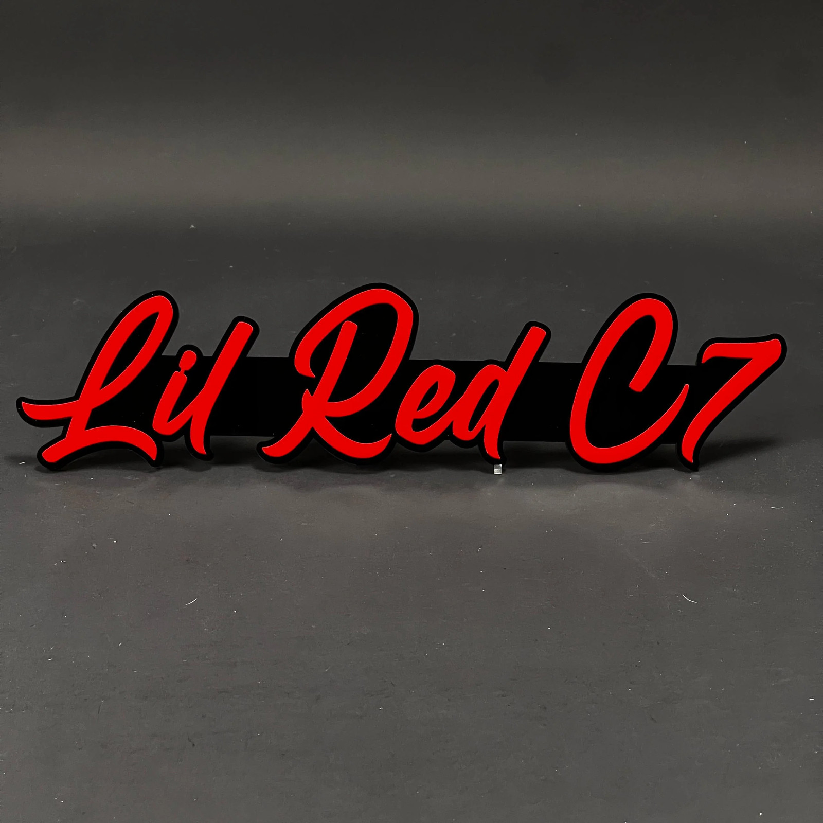 1PC Lil Red C7 3D Acrylic Badge - Car Truck Emblem Fender Tailgate Trunk Sticker 1PC Lil Red C7 3D Acrylic Badge - Car Truck Emblem Fender Tailgate Trunk Sticker