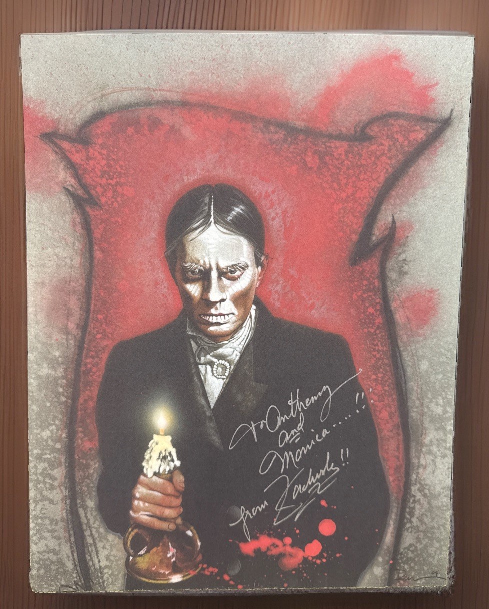Vintage John Zacherle Signed auto Zacherley Cool Ghoul Framed 14” X 10” poster