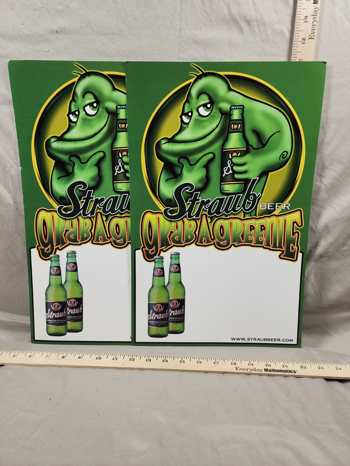 Vintage Straub Beer Advertising Cardboard Sign 