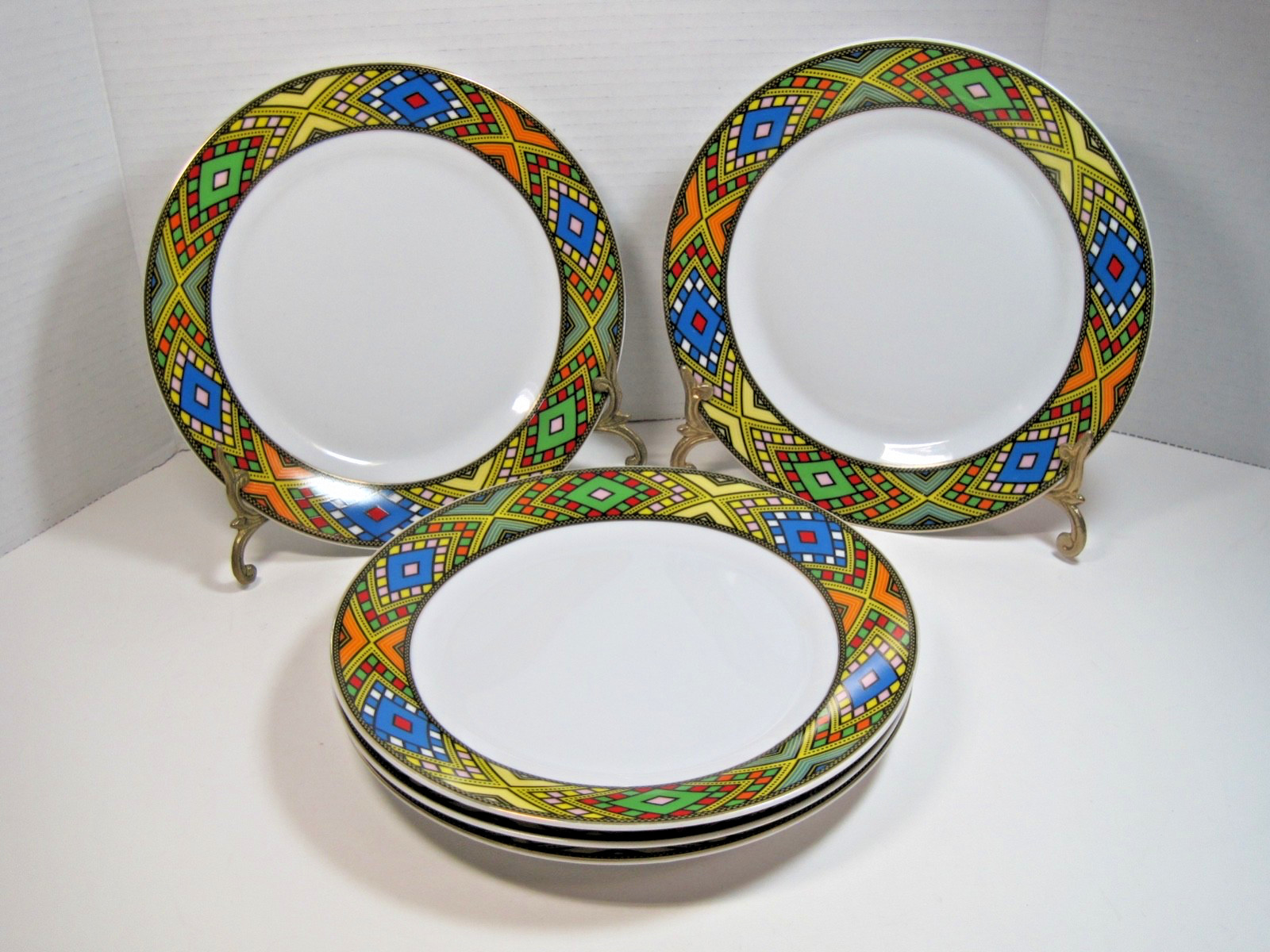 Ethiopian Etege Set Of 5 Art Fine Porcelain Plates 9\ Ethiopian Etege Set Of 5 Art Fine Porcelain Plates 9\
