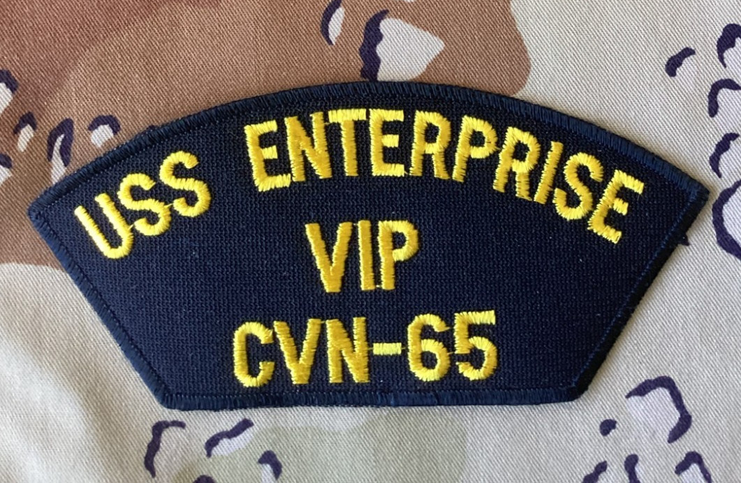 Vintage US Navy Ship Hat Cap Patch USS Enterprise CVN-65 VIP USN Naval Carrier