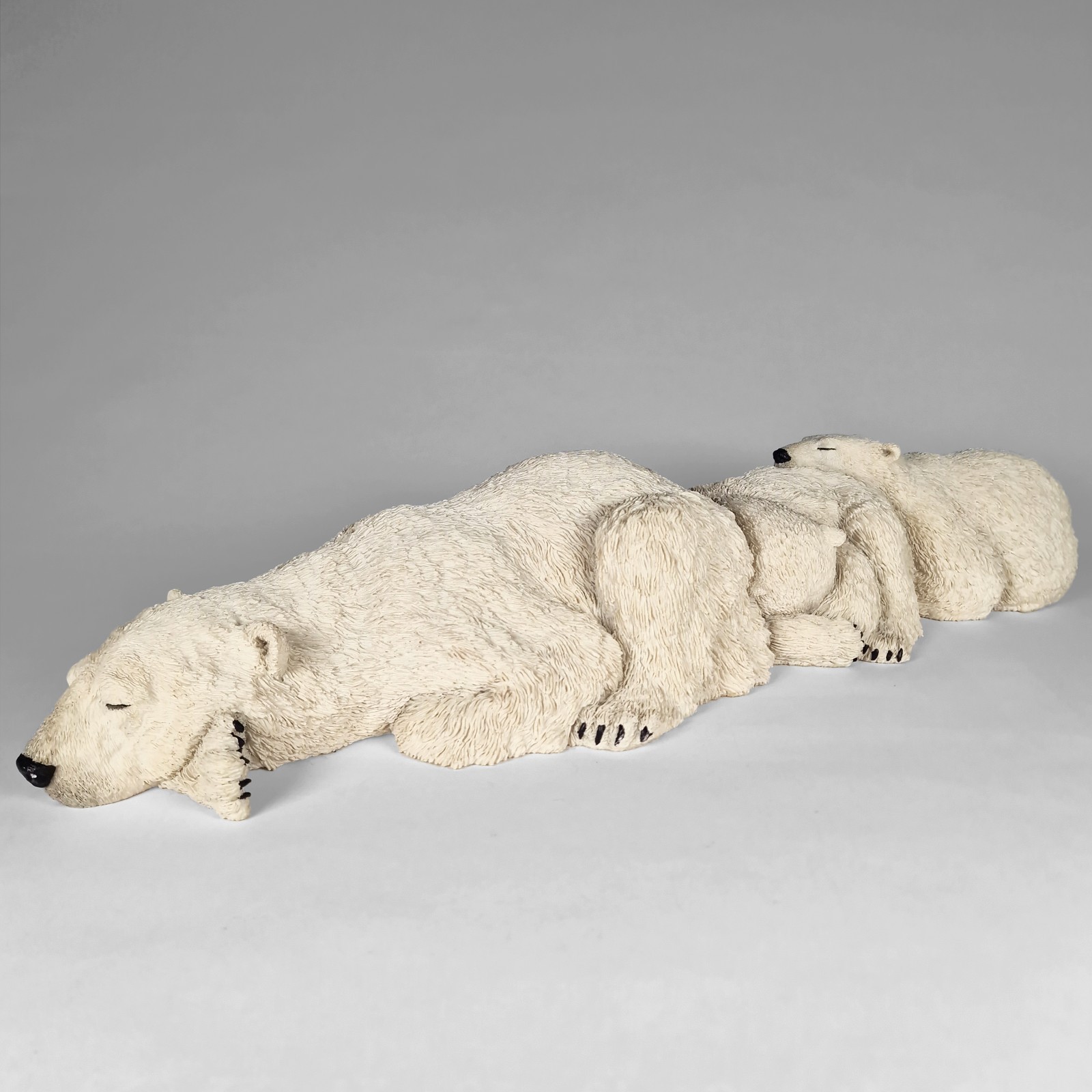 Vintage Large Polar Bear Family Sculpture Polar Dreams Keith Sandaluk 1996 Rare