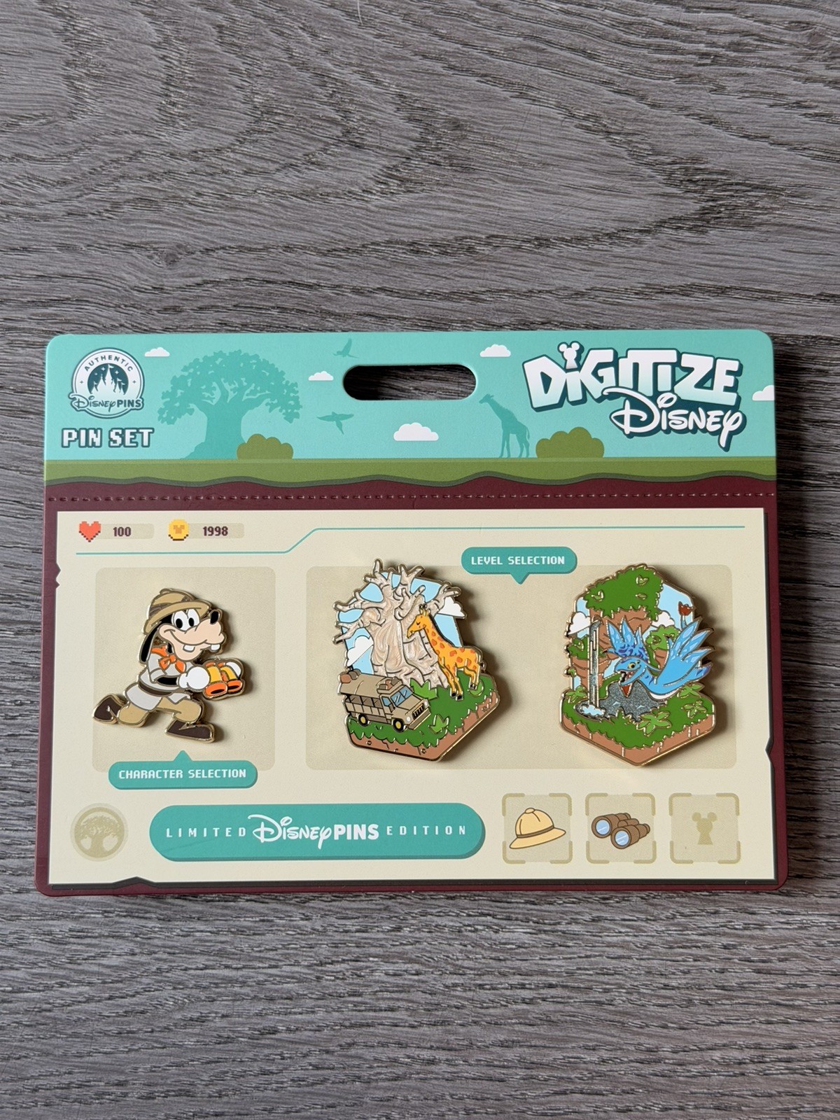 Disney Parks Pin 2026 Digitize Disney Animal Kingdom Goofy 3 Pin Set LE 3000