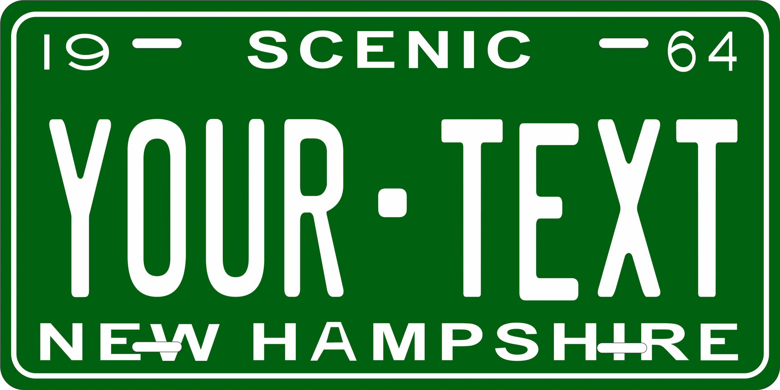 New Hampshire 1964 Novelty License Plate Personalized Auto Motorcycle Bicycle New Hampshire 1964 Novelty License Plate Personalized Auto Motorcycle Bicycle