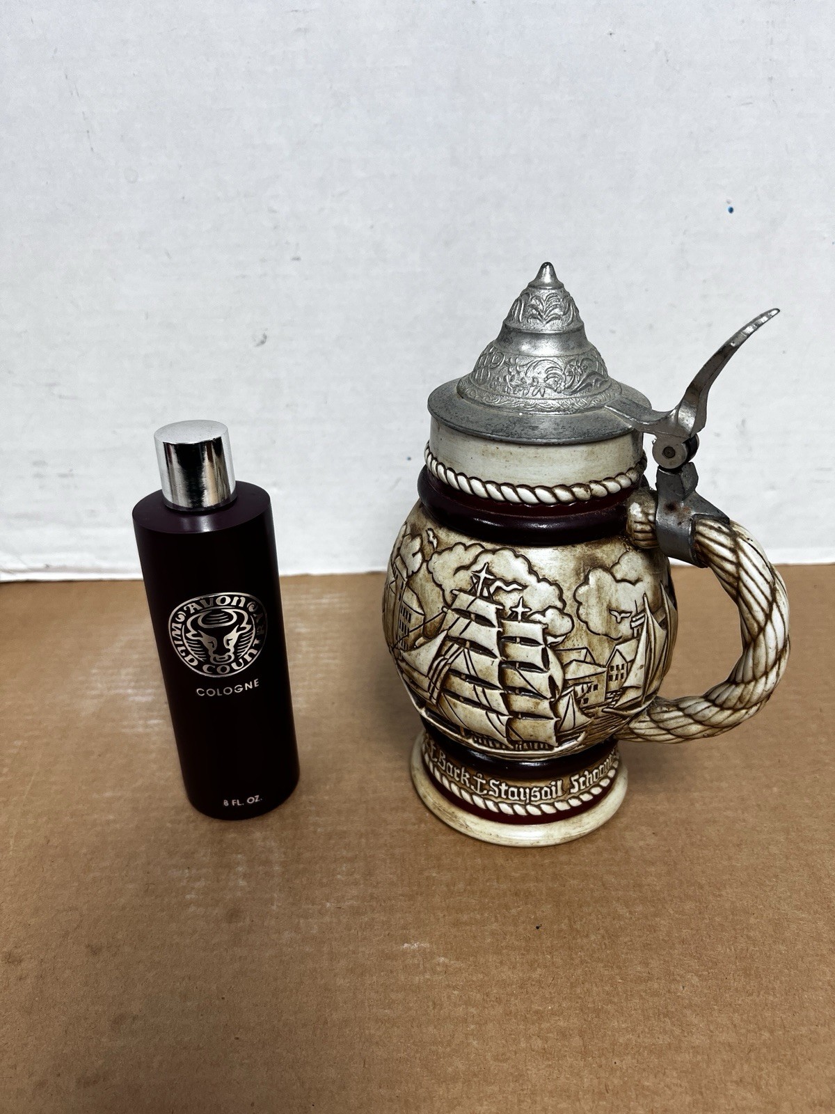 Vintage Avon Tall Ships Stein: 1977 Collectible Beer Stein with Cologne