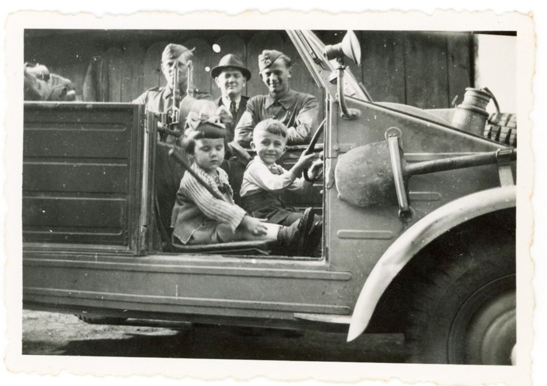 Children in military uniform. Transylvania, 1941, 3 Vintage fine art photograph.