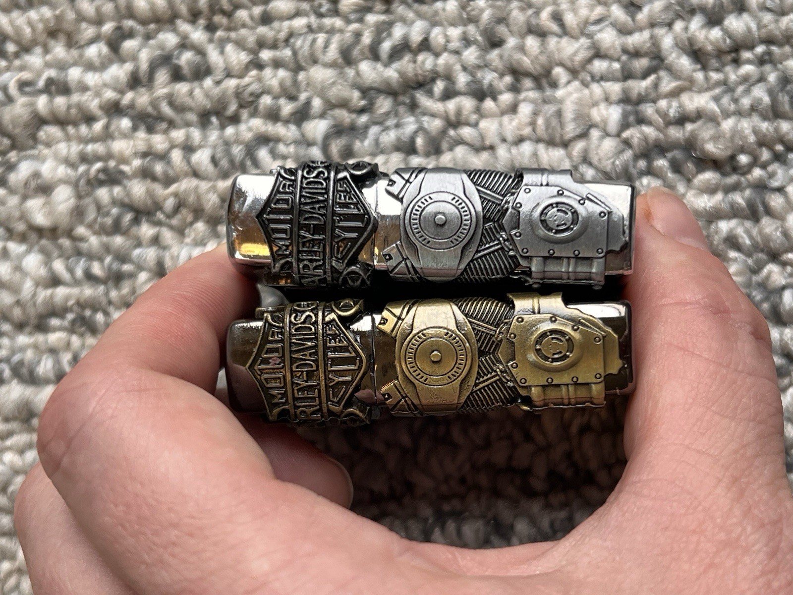 Silver And Black Harley Davidson Lighters Brand New With Tags 