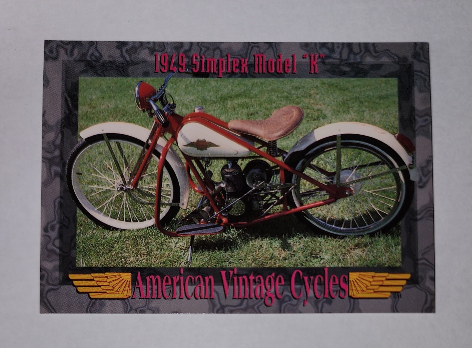 Simplex Motorcycle Bike Picture Card Info Vtg Original Collector     