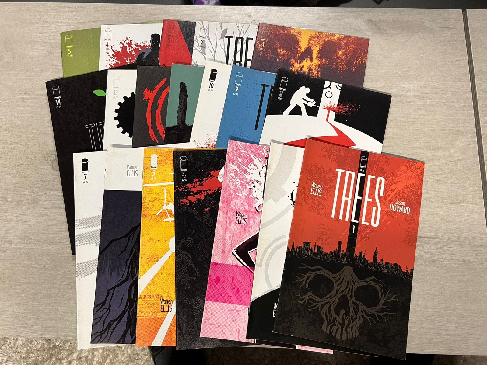 TREES 1-14 & TREES THREE FATES 1-5 WARREN ELLIS/JASON HOWARD 19 ISSUES TOTAL TREES 1-14 & TREES THREE FATES 1-5 WARREN ELLIS/JASON HOWARD 19 ISSUES TOTAL