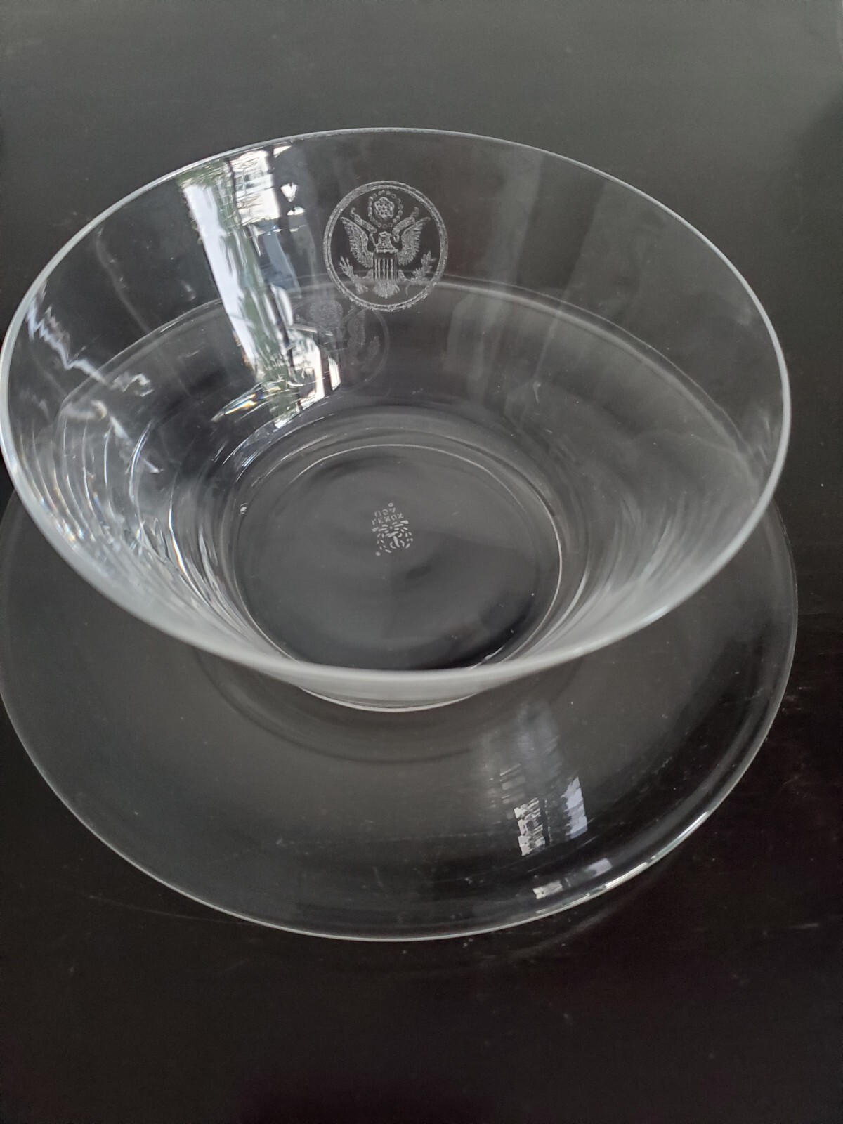 Lenox Great  Seal Of The US Glass Nuts/ Fruit Bowl  Eagle Crest 4 1/2