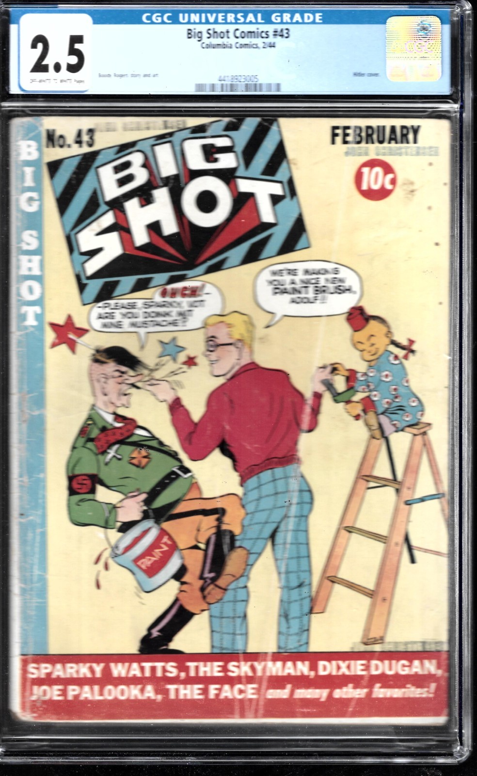 BIG SHOT COMIC #43-CGC 2.5- 1944 HILTER COVER-BOODY ROGERS ART BIG SHOT COMIC #43-CGC 2.5- 1944 HILTER COVER-BOODY ROGERS ART