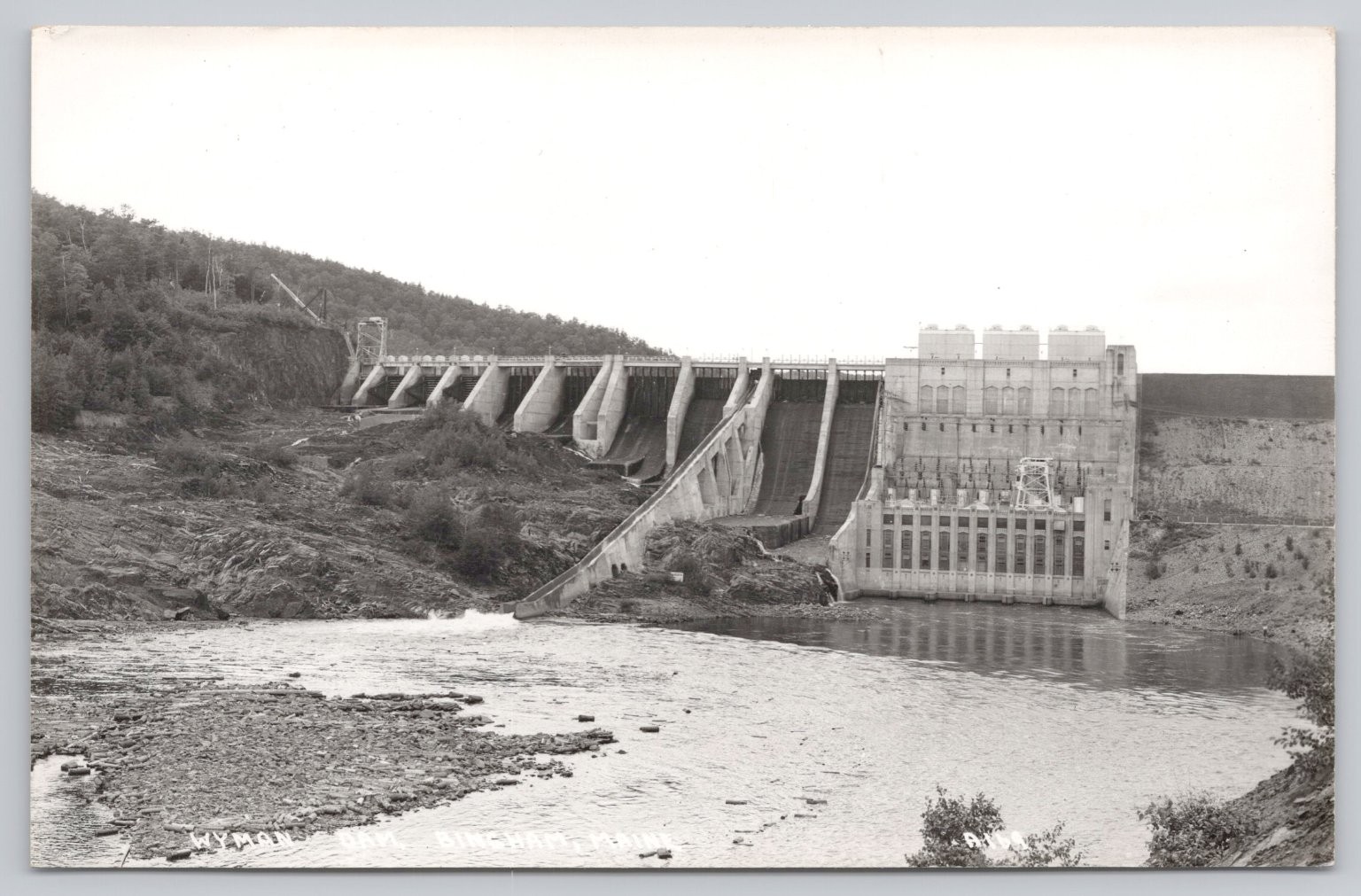 Wyman Dam Bingham Maine RPPC Hydroelectric Power Plant Vintage Kodak Postcard