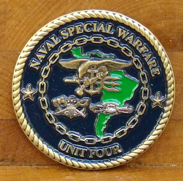 Naval Special Warfare Unit Four Challenge Coin 1 3/4\ Naval Special Warfare Unit Four Challenge Coin 1 3/4\
