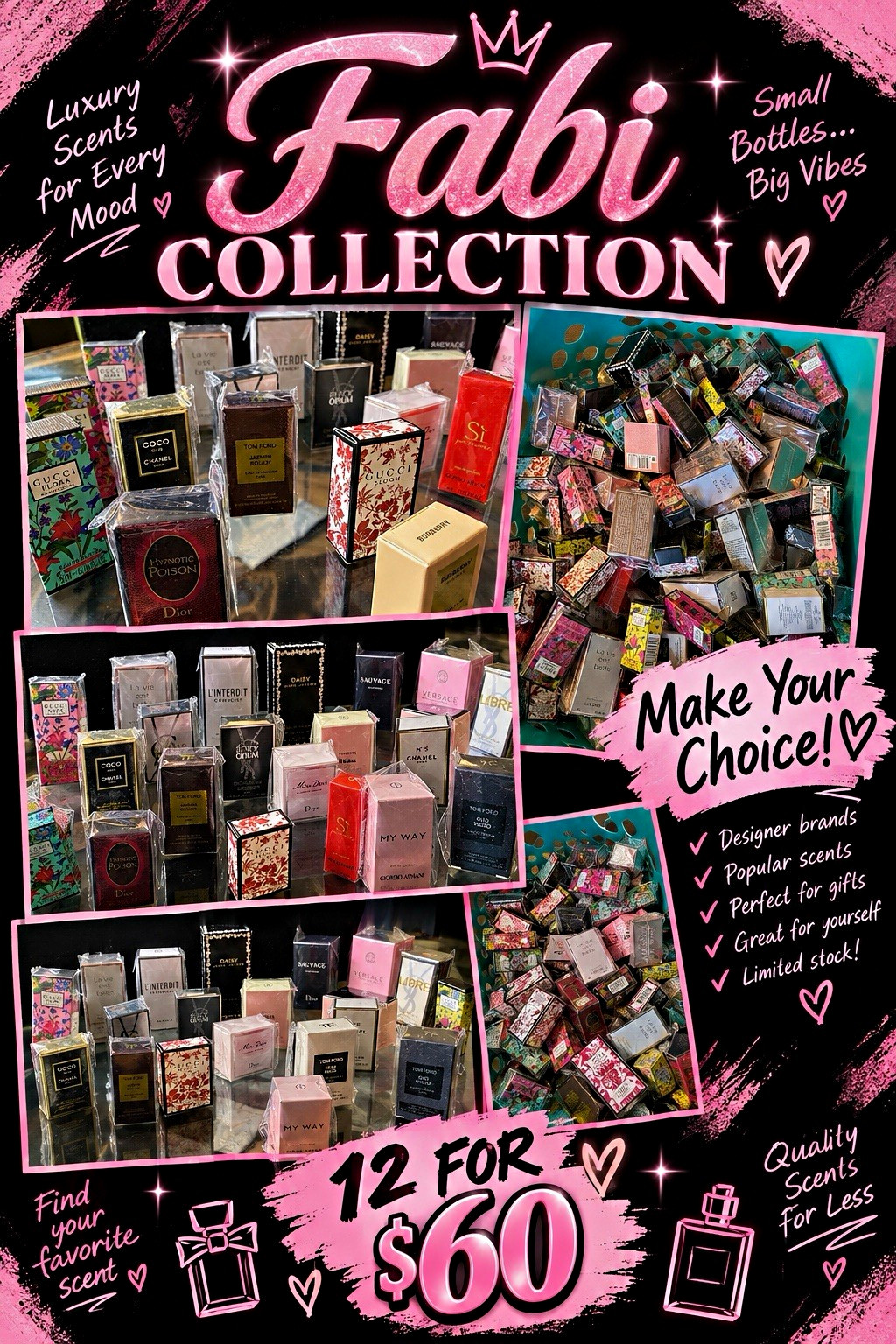 Assorted Designer Perfume Miniature Bottle Lot of 12, Boxed Mixed Brands