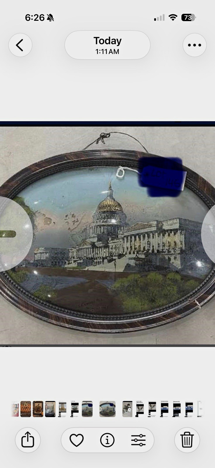 Oval Framed Wall Hanging Decorative Print of U.S. Capitol Building