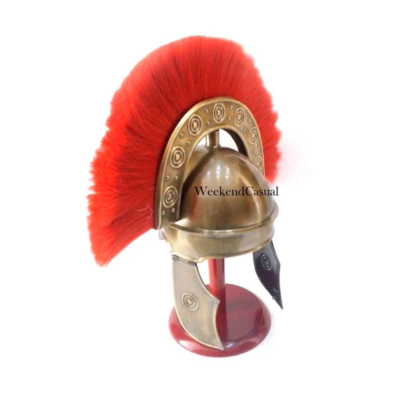 Medieval Ancient HBO Rome Armor Helmet With Red Plume Cosplay Helmet Armor