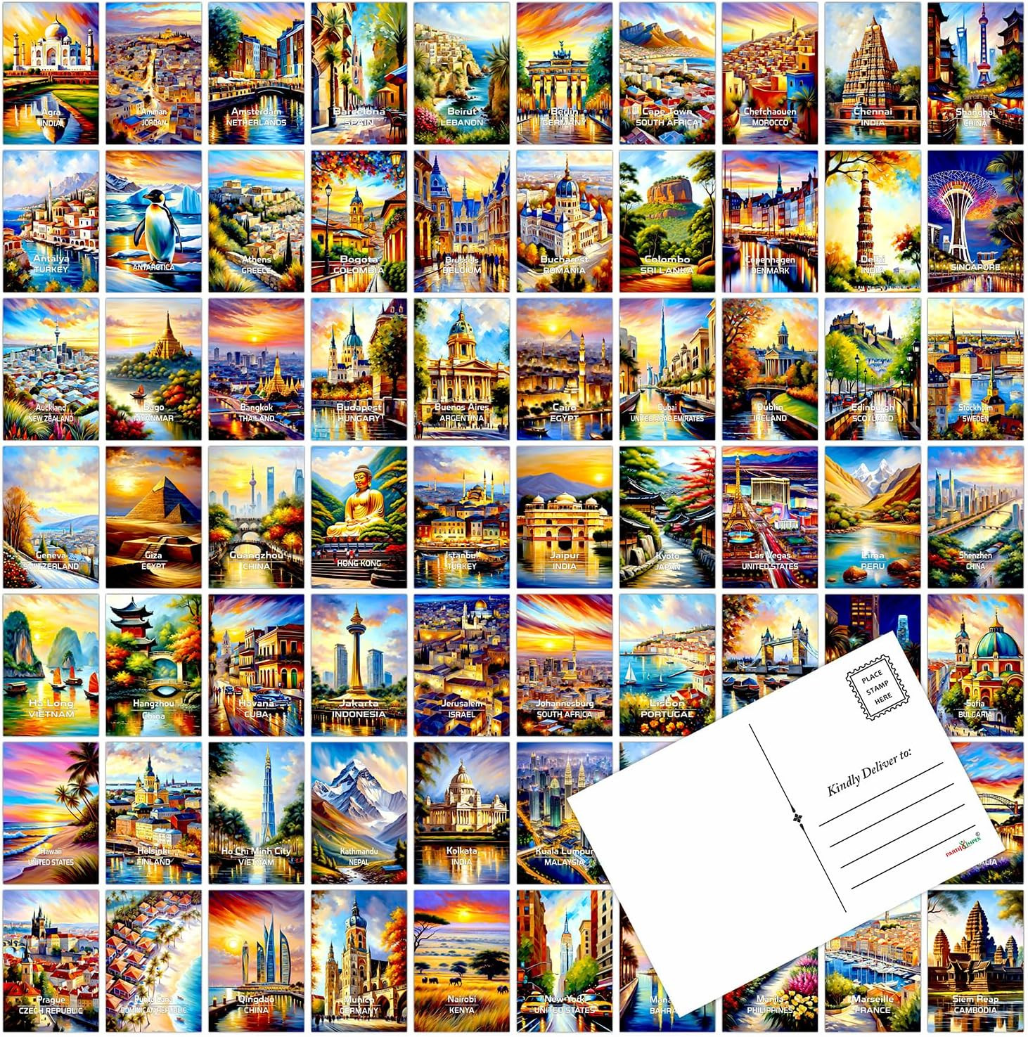 100 Vintage World Travel Postcards, 4 X 6 Card Set 100 Vintage World Travel Postcards, 4 X 6 Card Set