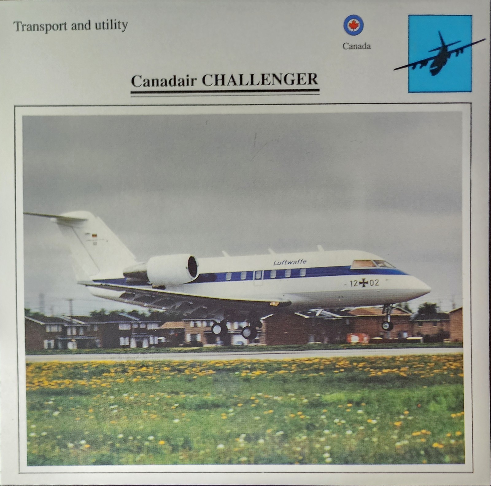 Canadair Challenger Picture Original Vtg Aircraft Info Collector Card   