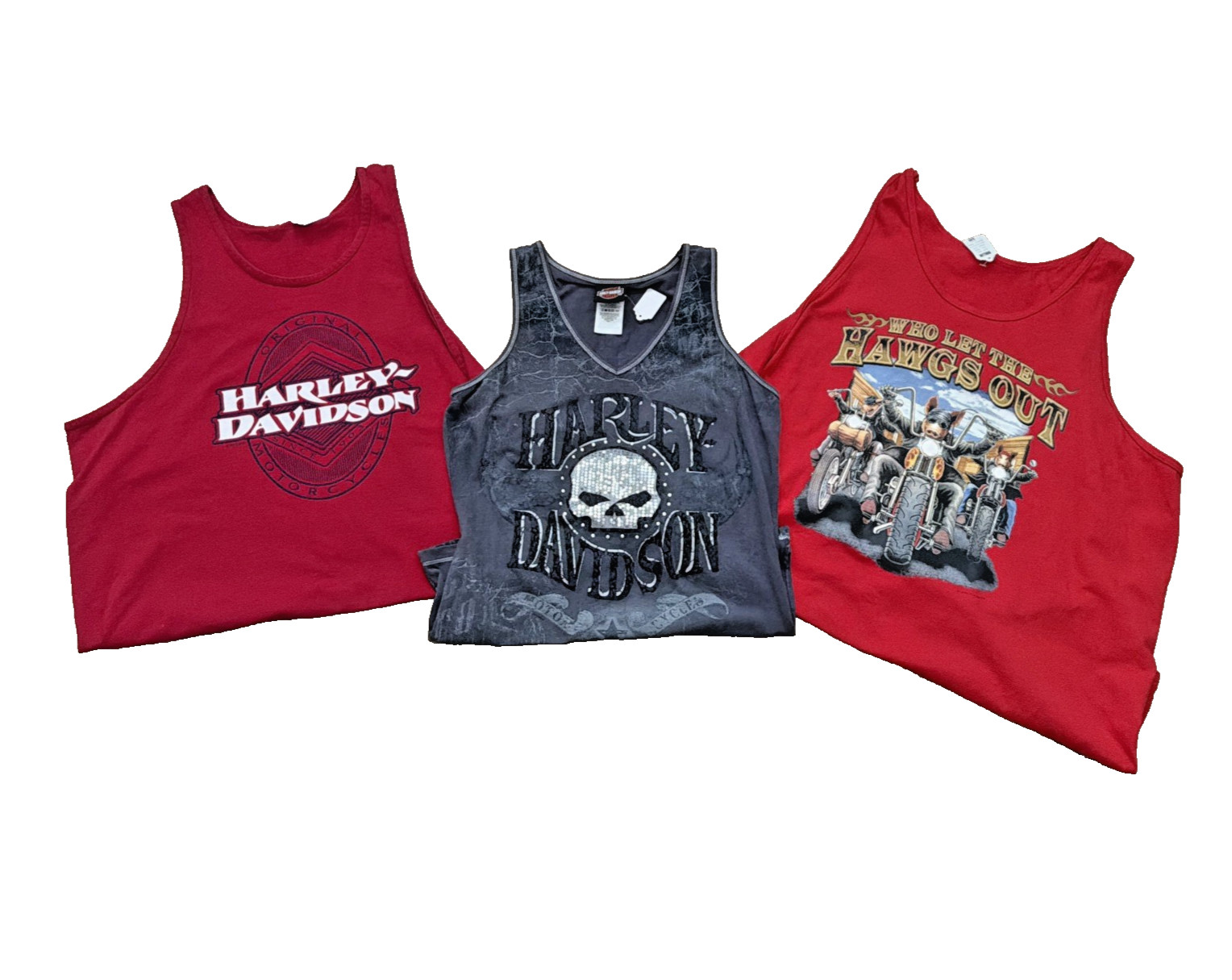 Y2K Harley-Davidson Motorcycle Graphic Tee Muscle Tee Lot of 3 – Men’s & Women’s