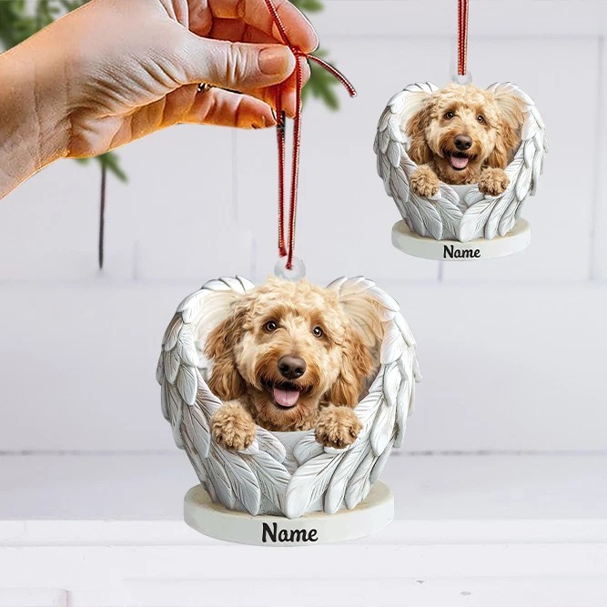 New Personalized Labradoodle Dog Angel Wings Christmas Gift Ornament SO310